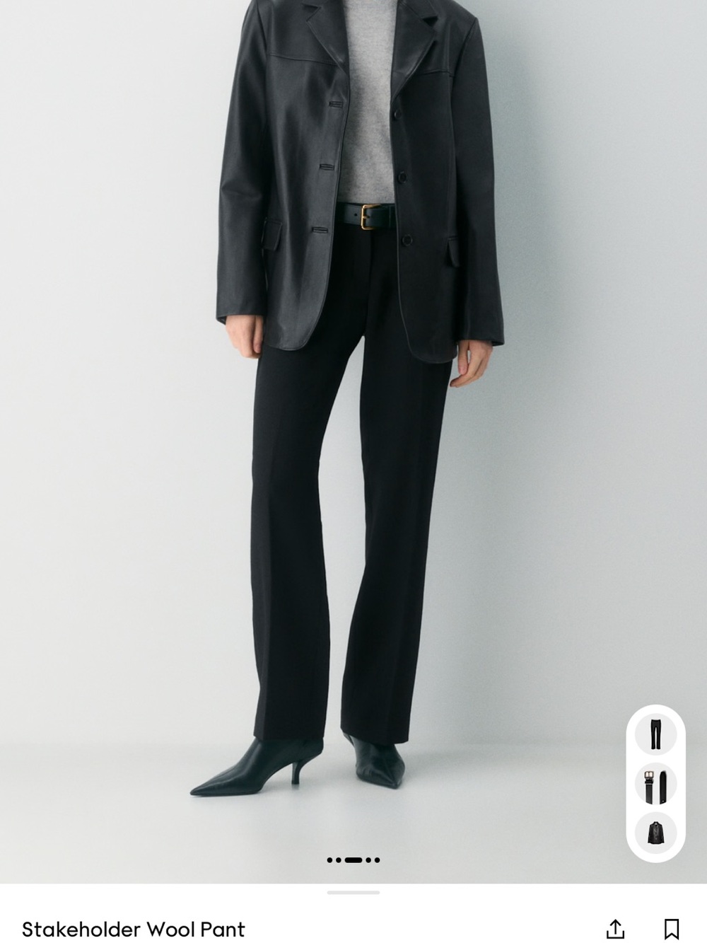 Babaton Black Straight-Leg Wool Trousers - Stakeholder Pant